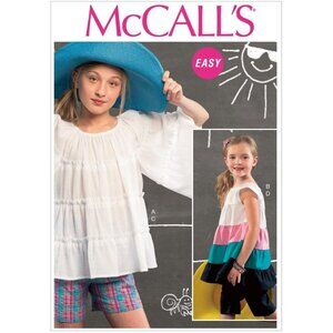 McCall's Sewing Pattern 6735 Girls Top Tunic Shorts Pants Size‎ CCE 3-6
